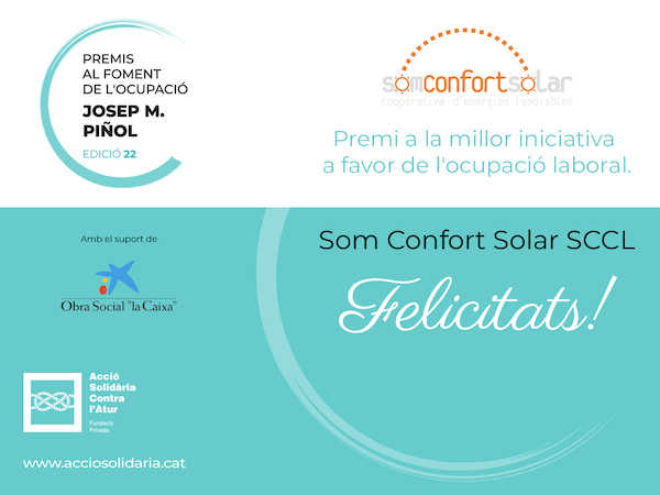 Som Confort Solar, Premio Josep M. Piñol 2019 a la innovación